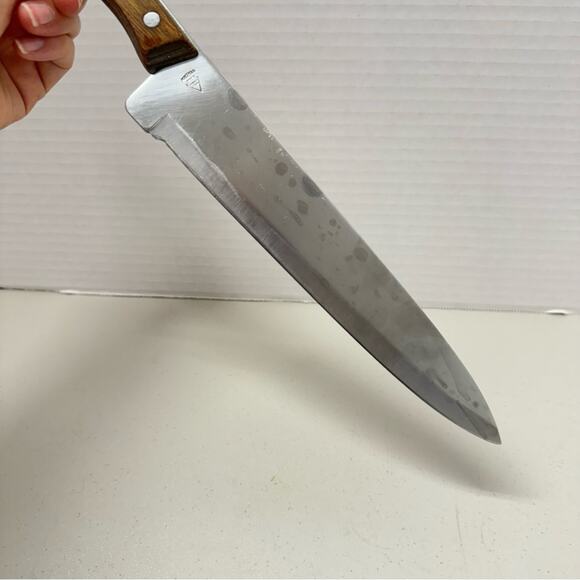 Vintage Emperor Steel Japan Chef Knife Wood Handle Large - Picture 9 of 9